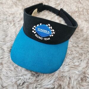 Vintage NASCAR Racing Team Visor Black And‎ Blue